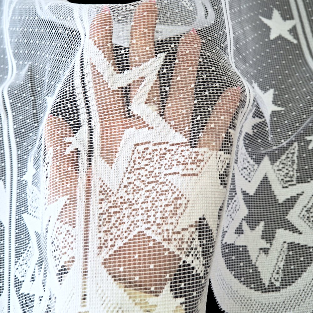 Metrážová záclona Vánoční hvězdy