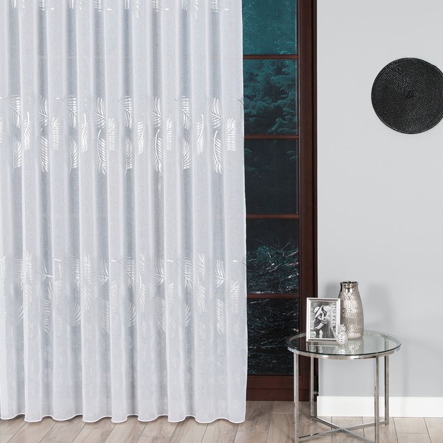 Etamin kusová záclona STŘÍBRNÉ PALMY