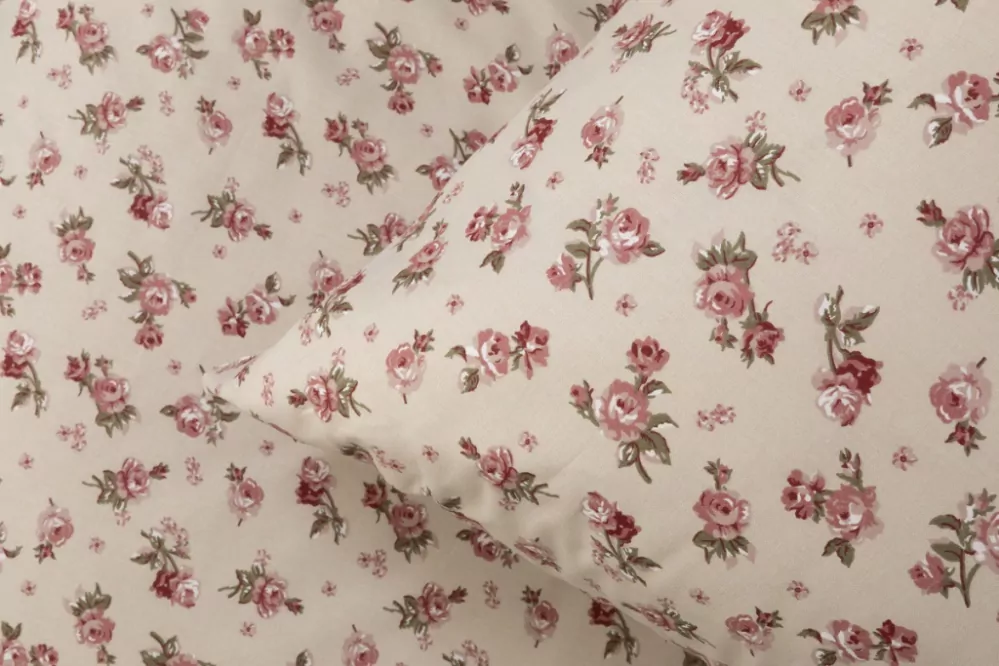 Krepové povlečení růže MANON / bordó PEPITO - 200/200 + 2ks 70/90