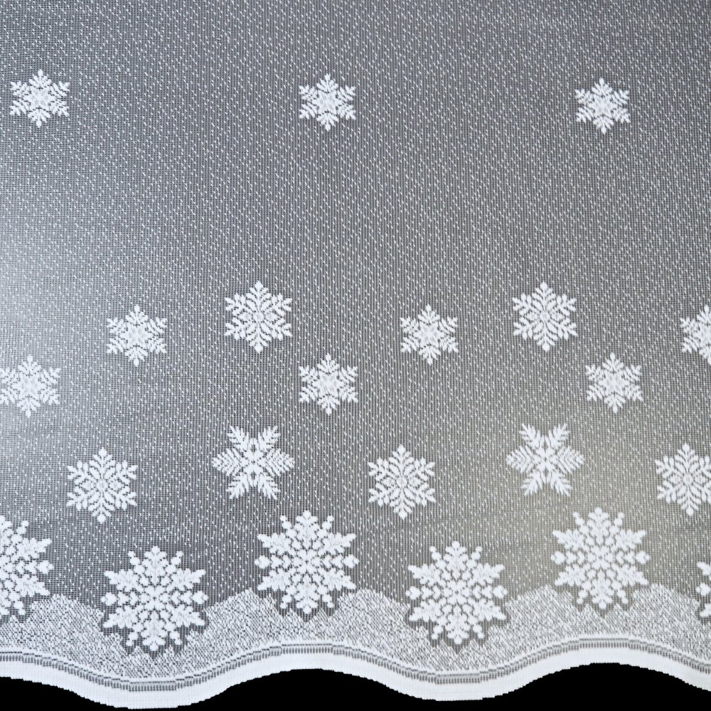 Vánoční metrážová záclona žakár VLOČKY - výška 170 cm