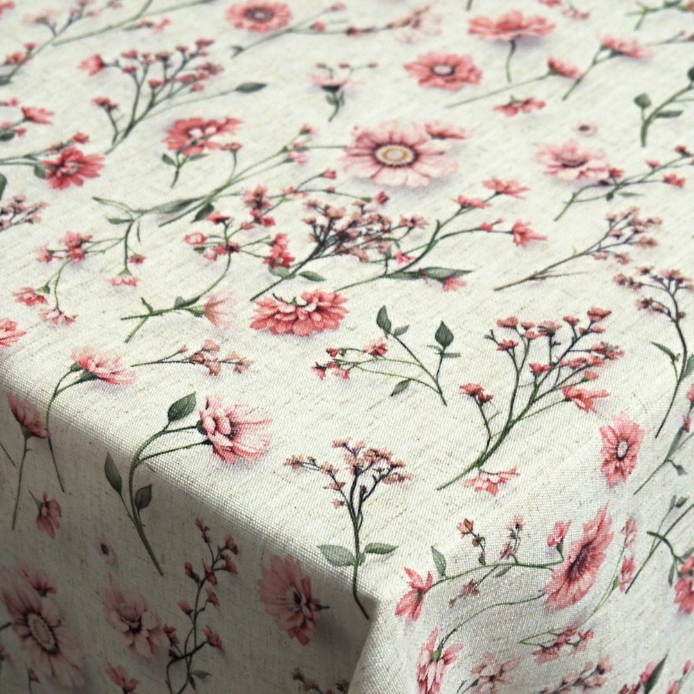 Ubrus LINO Květiny růžové 70x70 cm