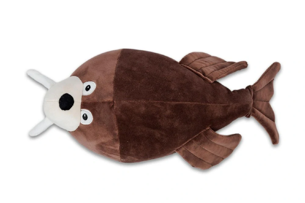 Polštářek, plyšák mikrospandex MROŽ hnědý 55cm
