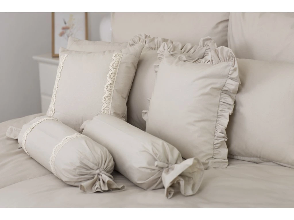 Bavlněné povlečení jednobarevné BÉŽOVÉ - 220x200, 2ks 70x90 cm