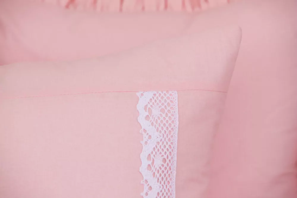 Bavlněné povlečení UNI pink - 140x200 + 70x90