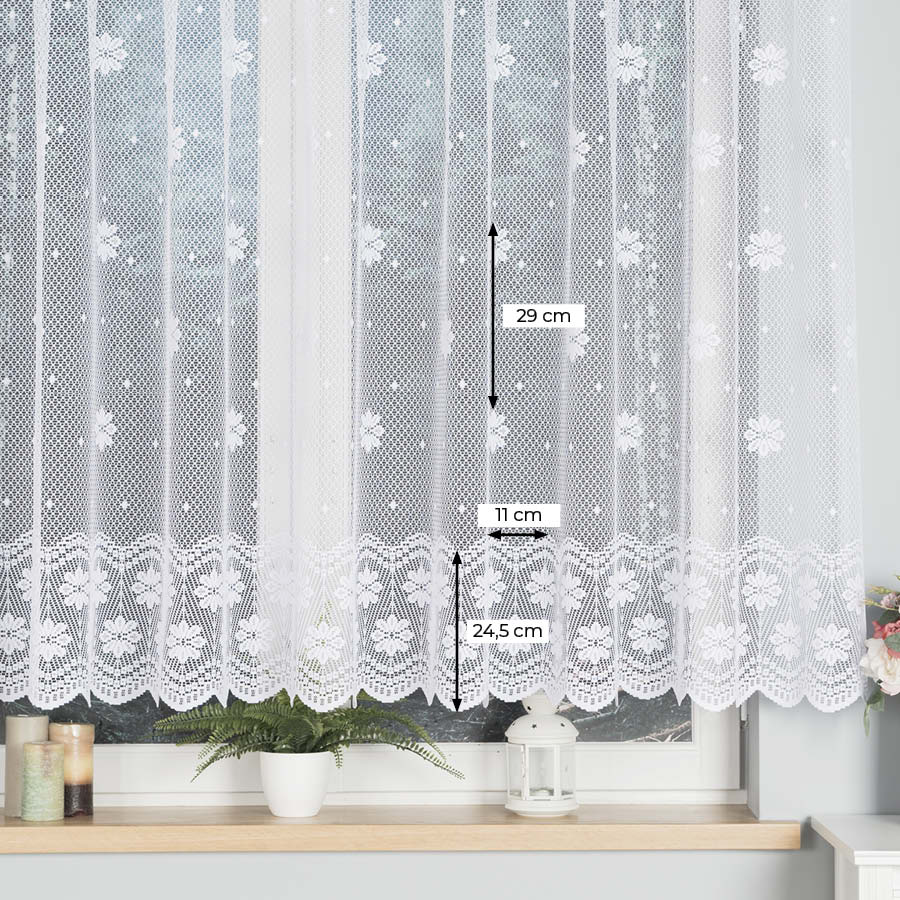 Žakárová záclona metráž Nola - výška 155cm