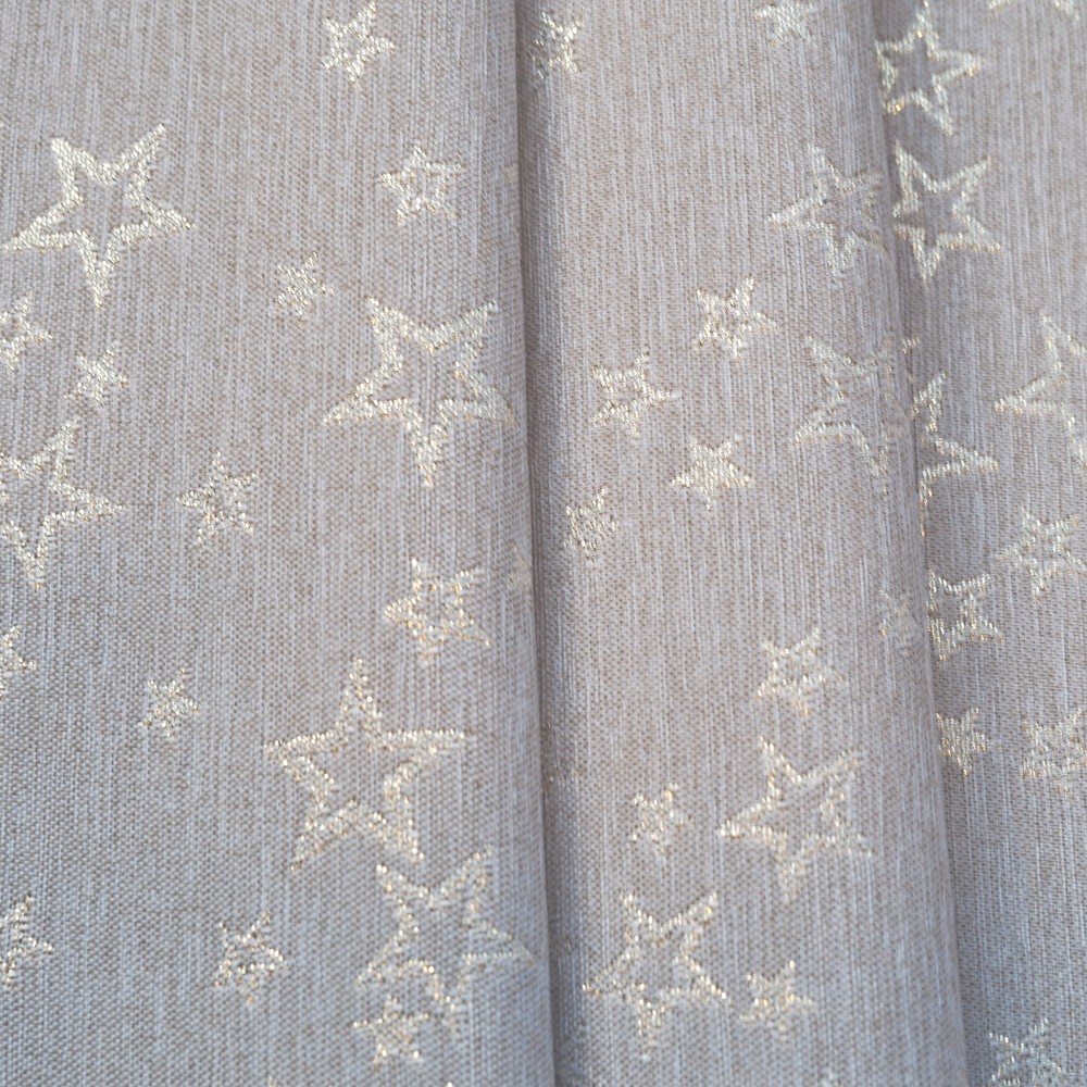 Vánoční běhoun v metráži Hvězdné přání - béžová/zlatá