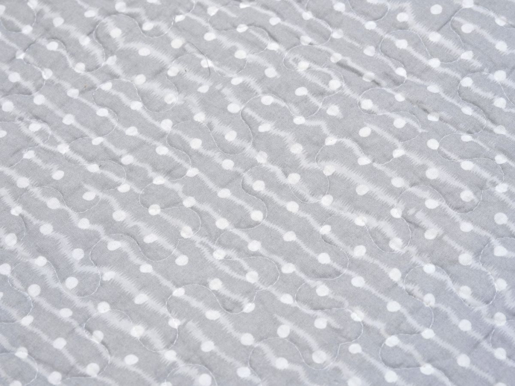 Oboustranný prošívaný přehoz DELUXE šedý ROMANTIC - 140/200 cm