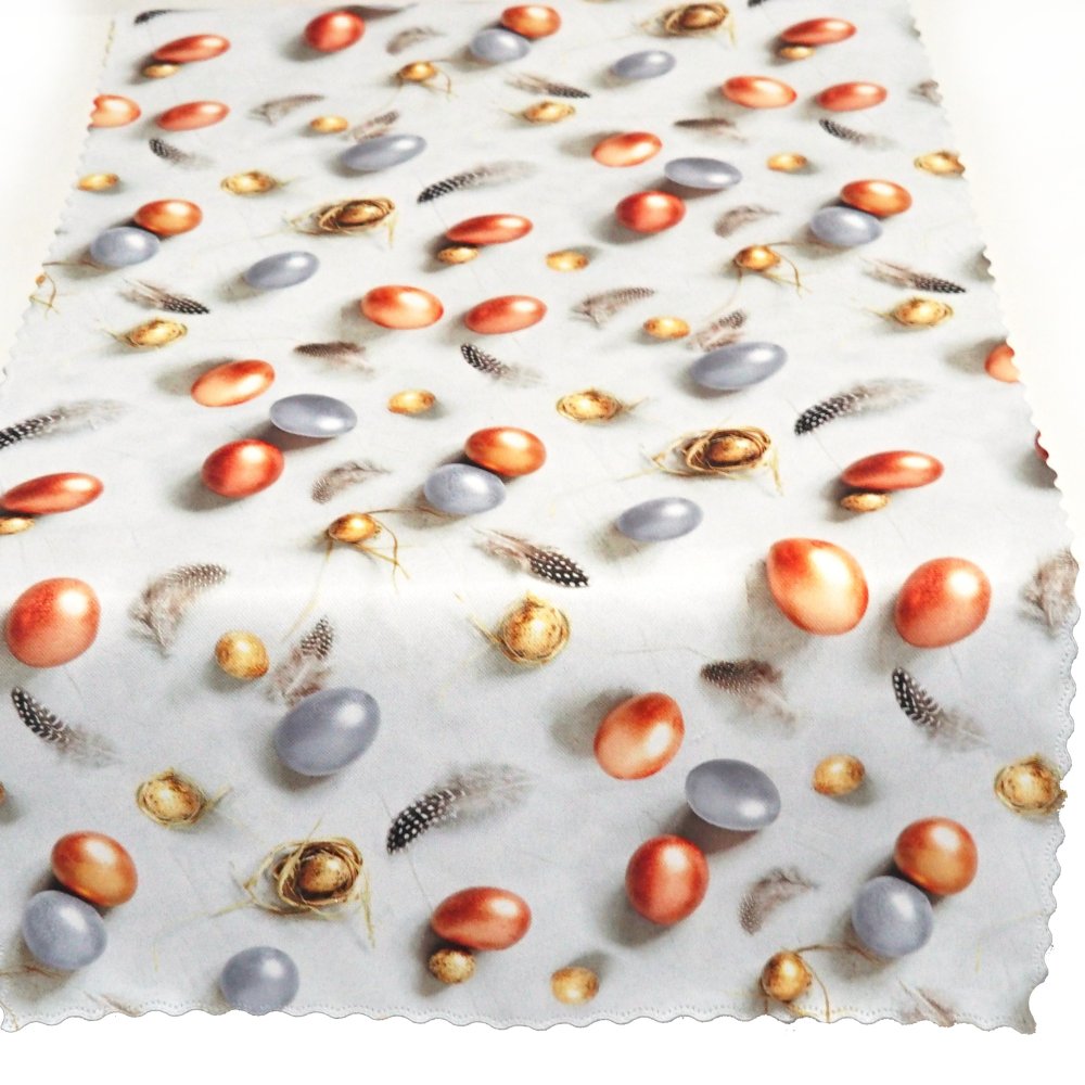 Velikonoční ubrusy a běhouny SOFT - Vajíčka stříbrná