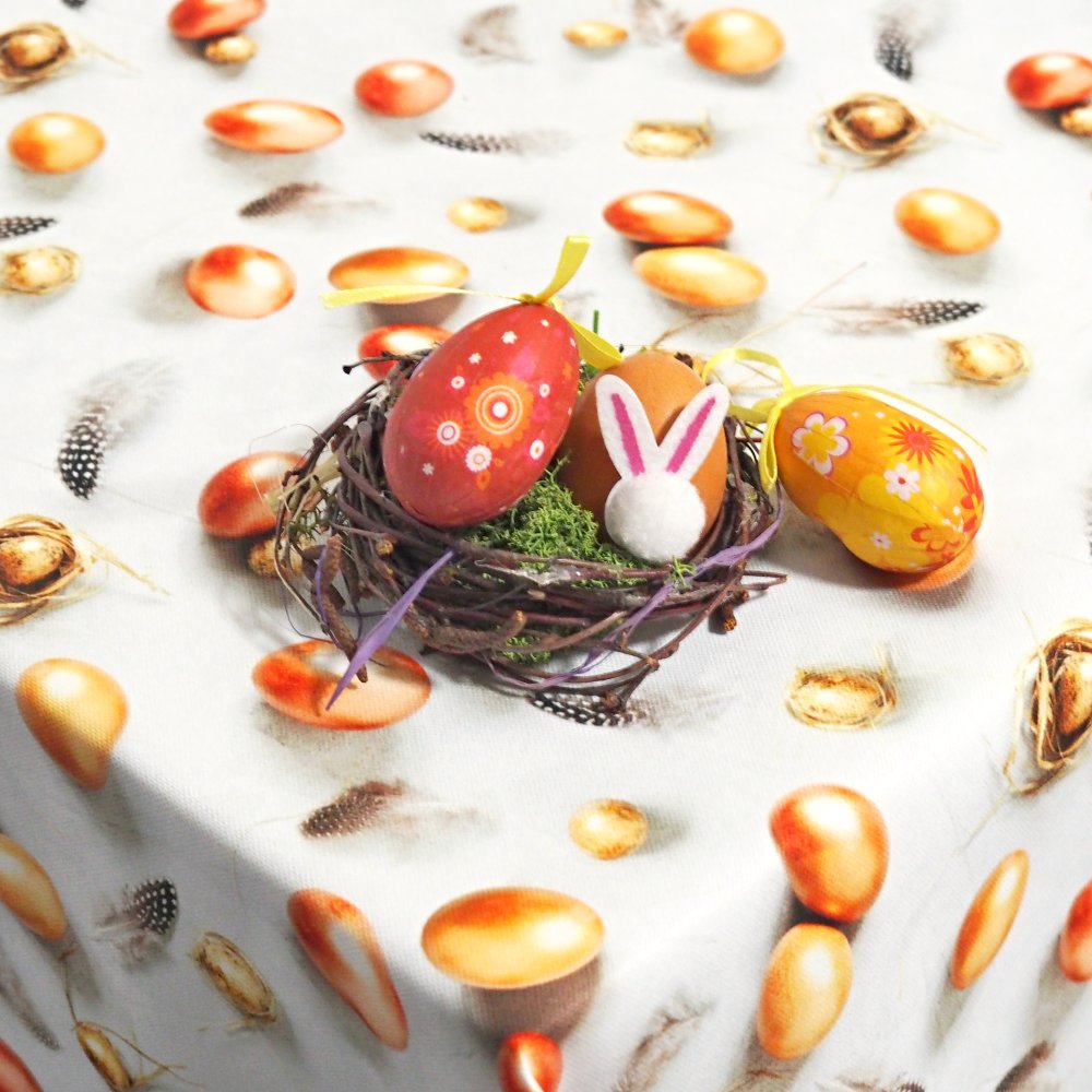 Velikonoční ubrusy a běhouny SOFT - Vajíčka zlatá