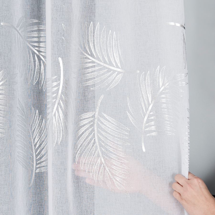 Etamin kusová záclona STŘÍBRNÉ PALMY