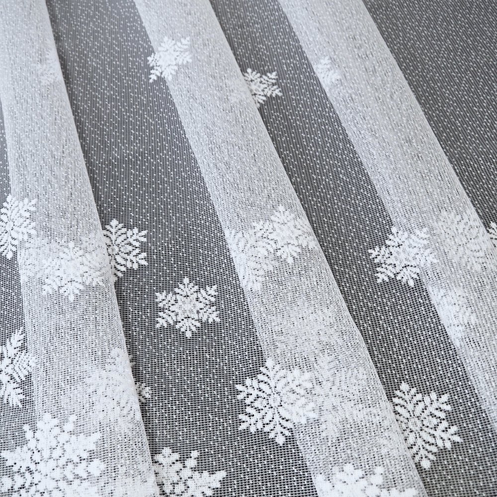 Vánoční metrážová záclona žakár VLOČKY - výška 170 cm