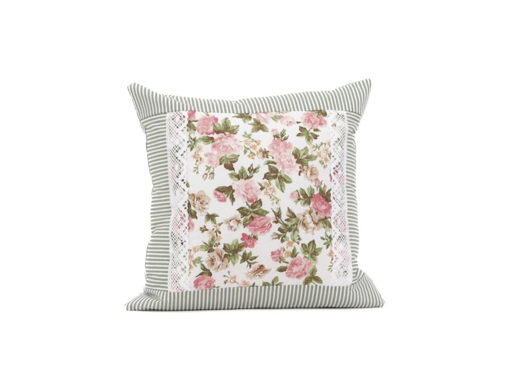 Bavlněný povlak kanýr RUSTIKÁL / olivový proužek 50x70 cm