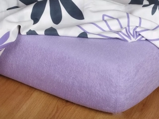 Prostěradla froté - fialová - 120/220/20