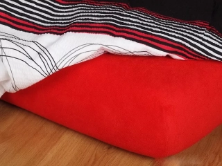 Prostěradla froté - červená - 90/200/20