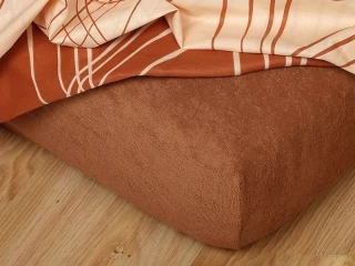 Prostěradla froté - nugát - 90/200/20