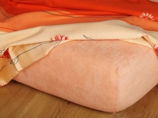 Prostěradla froté - meruňka - 180/200/20
