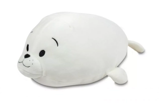 Polštářek, plyšák mikrospandex Tuleň bílý - 55cm