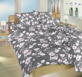 Povlečení krep Kvítí na šedém - 1x 140/220 + 1x 70/90