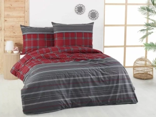 Bavlněné povlečení DELUX CAMPUS šedé - 220x200 + 2ks 70x90