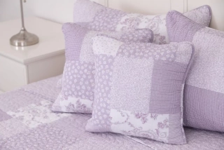 Oboustranný povlak prošívaný DELUXE Patchwork lila - 50/70 cm