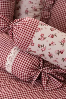 Bavlněný povlak váleček s krajkou MANON/PEPITO bordó - 50/15