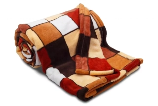 Deka mikroflanel 150/200 cm - Mozaika hnědá