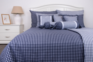 Bavlněné povlečení - Kostička modrá NEGATIV/POZITIV - 1x 200/200 , 2x 70/90