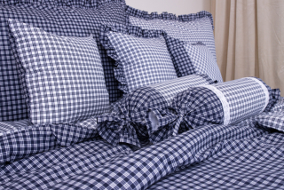 Bavlněný povlak váleček - Kostička modrá NEGATIV/POZITIV - 1x 50/15