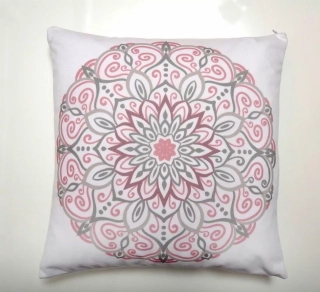Povlak na polštářek polyester - Mandala bílá 40x40