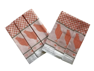 Utěrka Extra savá 50x70 Slepičky oranžové - 3 ks