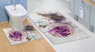 Koupelnová a WC předložka Levandule 3D