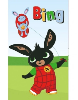 Dětský froté ručník 30x50 - Králíček Bing Pouštění draka