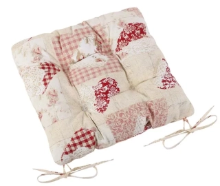 Sedák prošívaný Ema - Patchwork srdce růžové