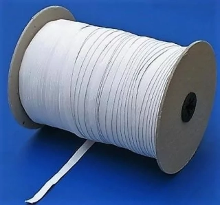 Pruženka guma prádlová šíře 8mm bílá