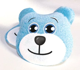 Dětský polštářek polyester - Méďa modrý - 30x30 cm