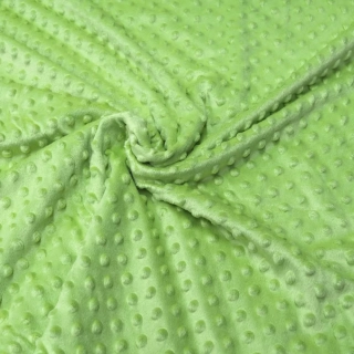 Metráž dekorační látka - Minky puntíky zelené