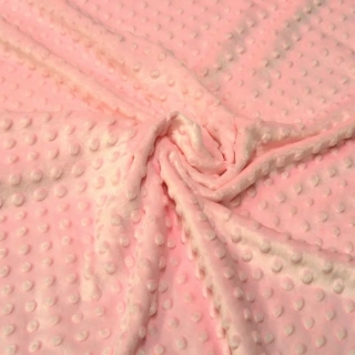 Metráž dekorační látka - Minky puntíky růžové