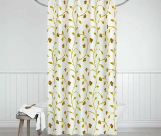 Koupelnový závěs 180/200 cm - Béžové rostliny