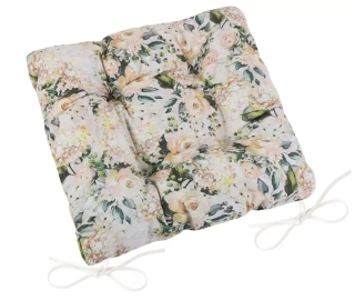 Sedák prošívaný Ema 40/40 cm - vanilková růže