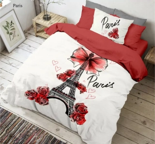 Povlečení bavlna s 3D tisk Paris - 140/200 + 70/90