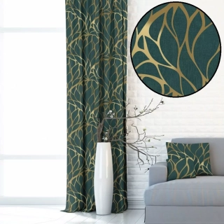 Metráž dekorační látka SOFT 390358-104 zelenozlatá