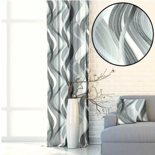 Metráž dekorační látka SOFT 391102-112 - Vlny šedé