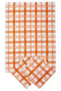 Utěrka Bavlna Extra savá 50x70cm - moderní Káro oranžová 3ks