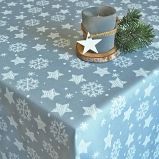 Vánoční ubrusy Hvězdičky a vločky – šedé