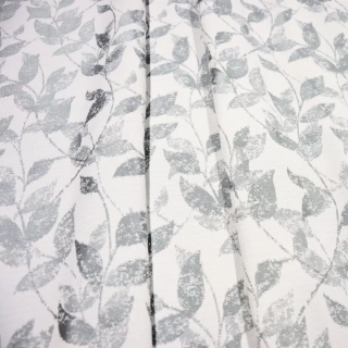 Metráž dekorační látka - Leaf stříbrná