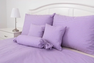 Flanelové povlečení FIALOVÝ PROUŽEK - 140/200 + 70/90
