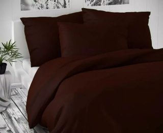 Saténové povlečení LUXURY COLLECTION tm. hnědé - 140/200 + 70/90