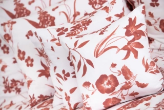 Flanelový povlak FLORA terakota NEGATIV - 70/90