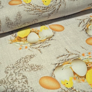 Velikonoční látka na ubrusy Kuřátka