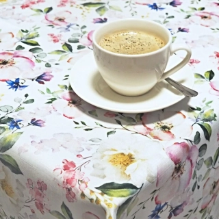 Teflonový ubrus tisk Růžová zahrada